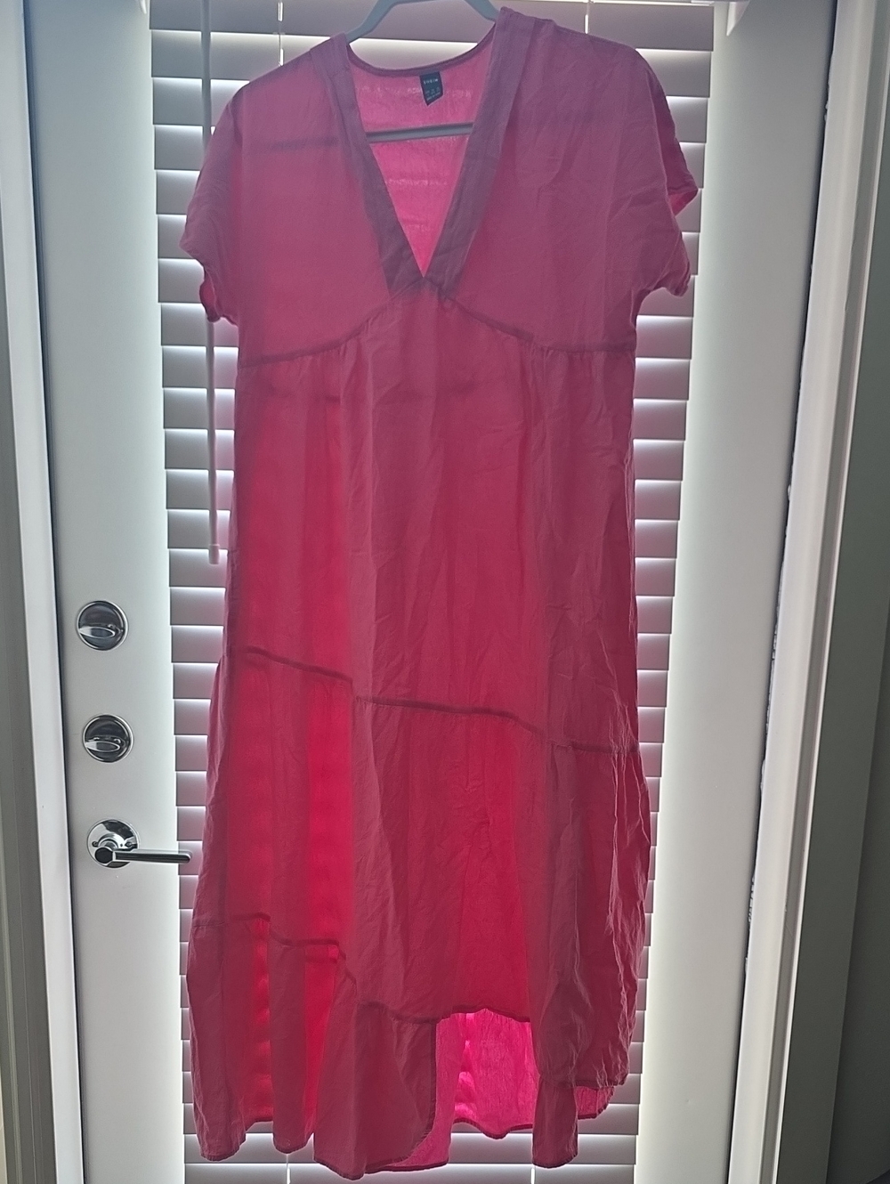 SHEIN Tiered Maxi Pink Dress